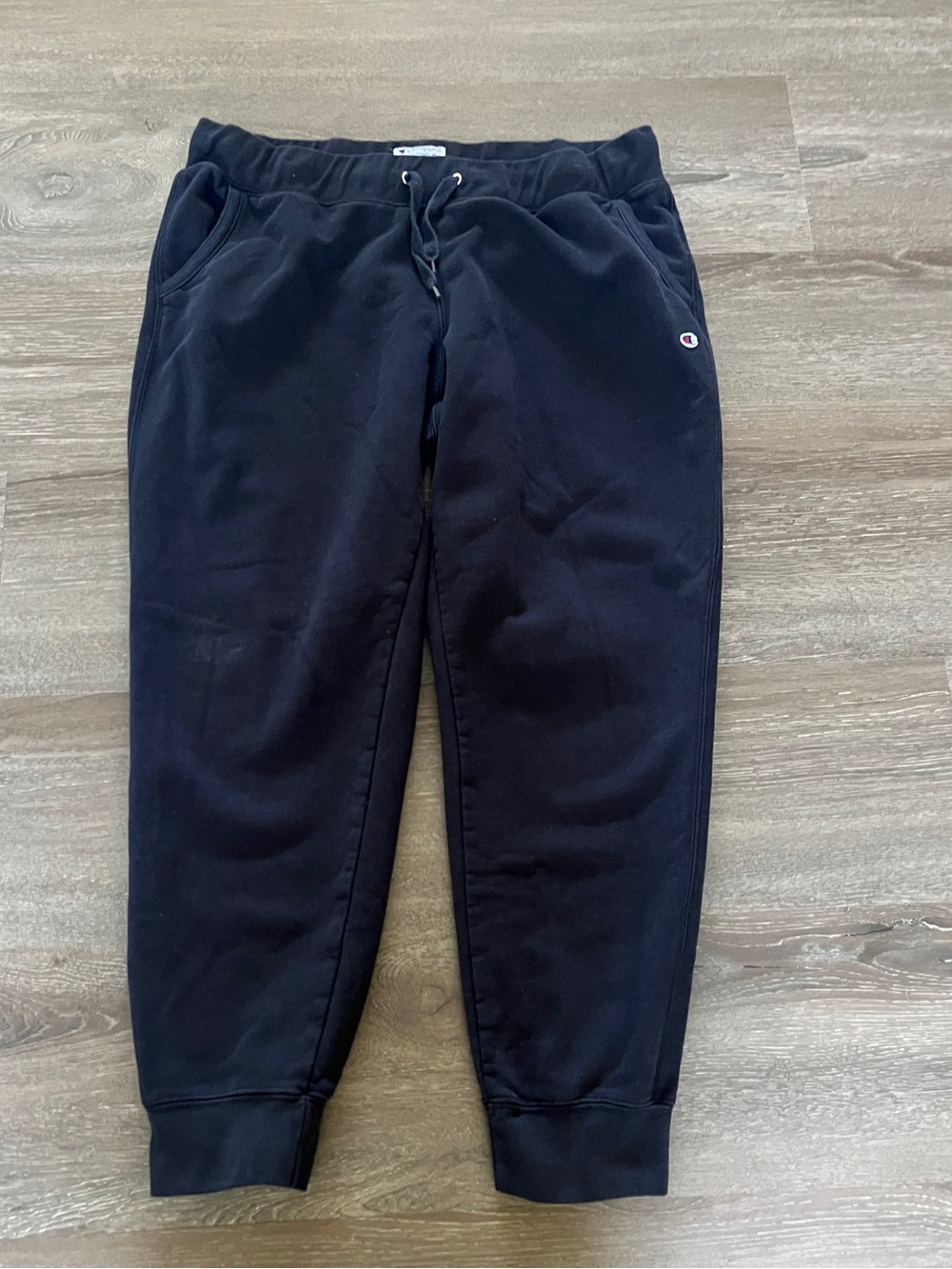 Champion Black Fleece Joggers with Logo Detail size xxl